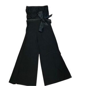NWT White House Black Market Black Wide Leg Belted Jumpsuit Size XS